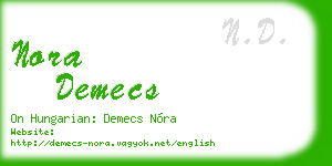 nora demecs business card